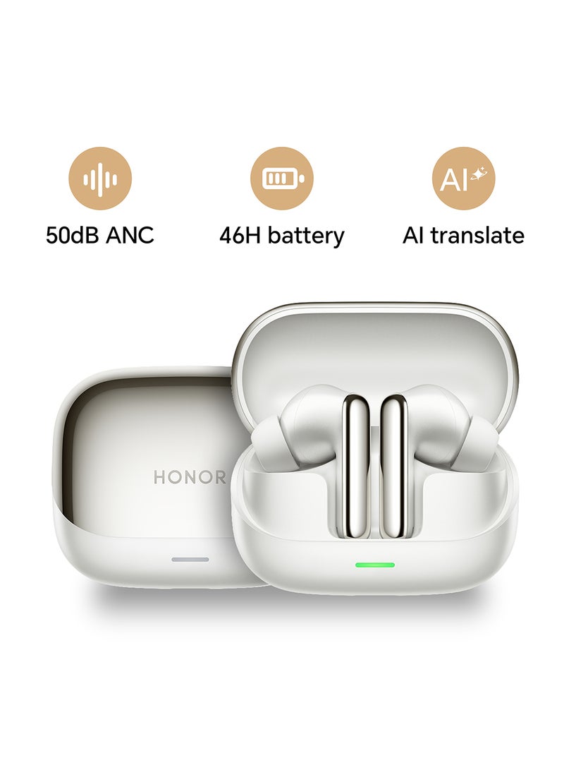 هونور سماعات أذن 4 – إلغاء الضوضاء النشط الهجين 50dB، محركات تيتانيوم مزدوجة، عمر بطارية 46 ساعة - Image 1