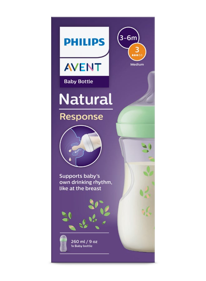 NATURAL 3.0 FEEDING BOTTLE DECO 260ML X1 PURPLE/GREEN - Image 5