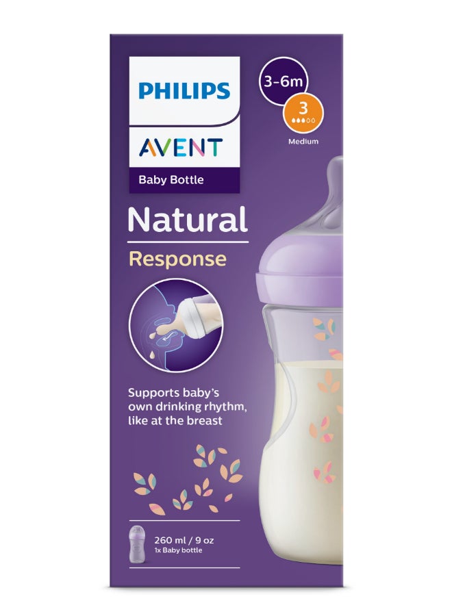 NATURAL 3.0 FEEDING BOTTLE DECO 260ML X1 PURPLE/GREEN - Image 4