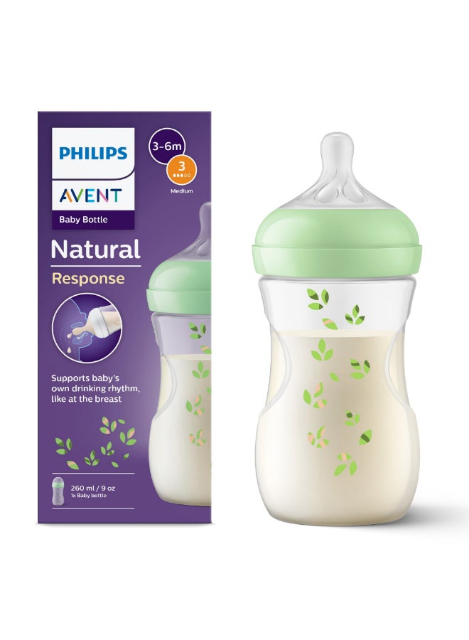 NATURAL 3.0 FEEDING BOTTLE DECO 260ML X1 PURPLE/GREEN - Image 3