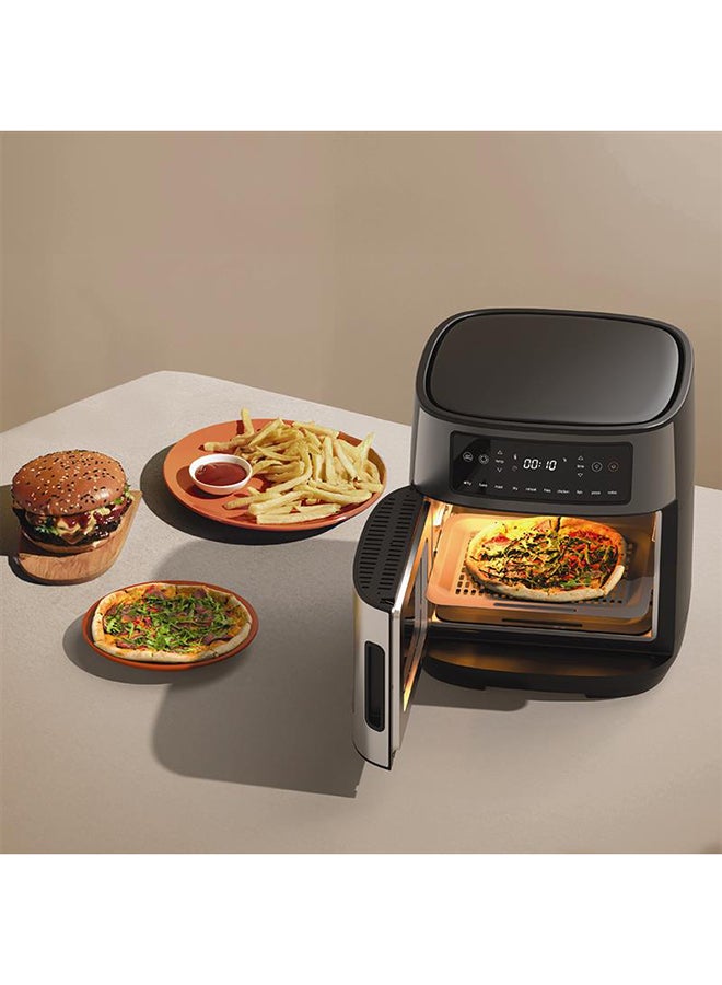 نيوتري كوك 12L Air Fryer Oven with Rotisserie, TwinCrisp Top & Bottom Heating, 10 Cooking Programs, Ceramic-Coated Trays, SS304 Accessories, Family Size Capacity, Removable Door, Easy Clean, Black/ Silver 12 L 1900 W AFO330 Black - Image 3