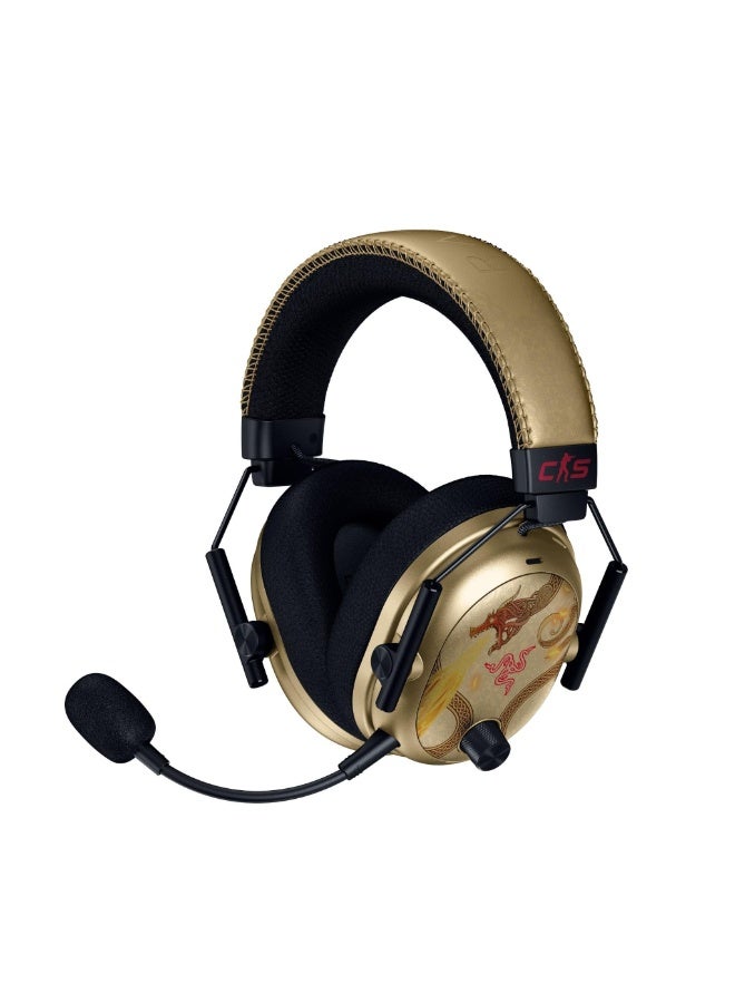 ريزر سماعة رأس لاسلكية للألعاب BlackShark V3 Pro إصدار Counter-Strike 2 – محركات TriForce 50mm، صوت THX المكاني، ميكروفون قابل للفصل، 2.4GHz + بلوتوث، بطارية 70 ساعة، متوافقة مع PC، PS5، PS4، Xbox، Switch، موبايل، ذهبية | RZ04-05400800-R3M1 - Image 5