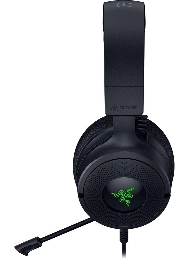 ريزر Kraken V4 X Wired Gaming Headset, 40mm TriForce Drivers, Retractable HyperClear Microphone, 7.1 Surround Sound, USB-C/USB-A Compatible, Hybrid Fabric & Leatherette Cushions, Over-Ear Comfort – Black | RZ04-05180100-R3U1 - Image 2