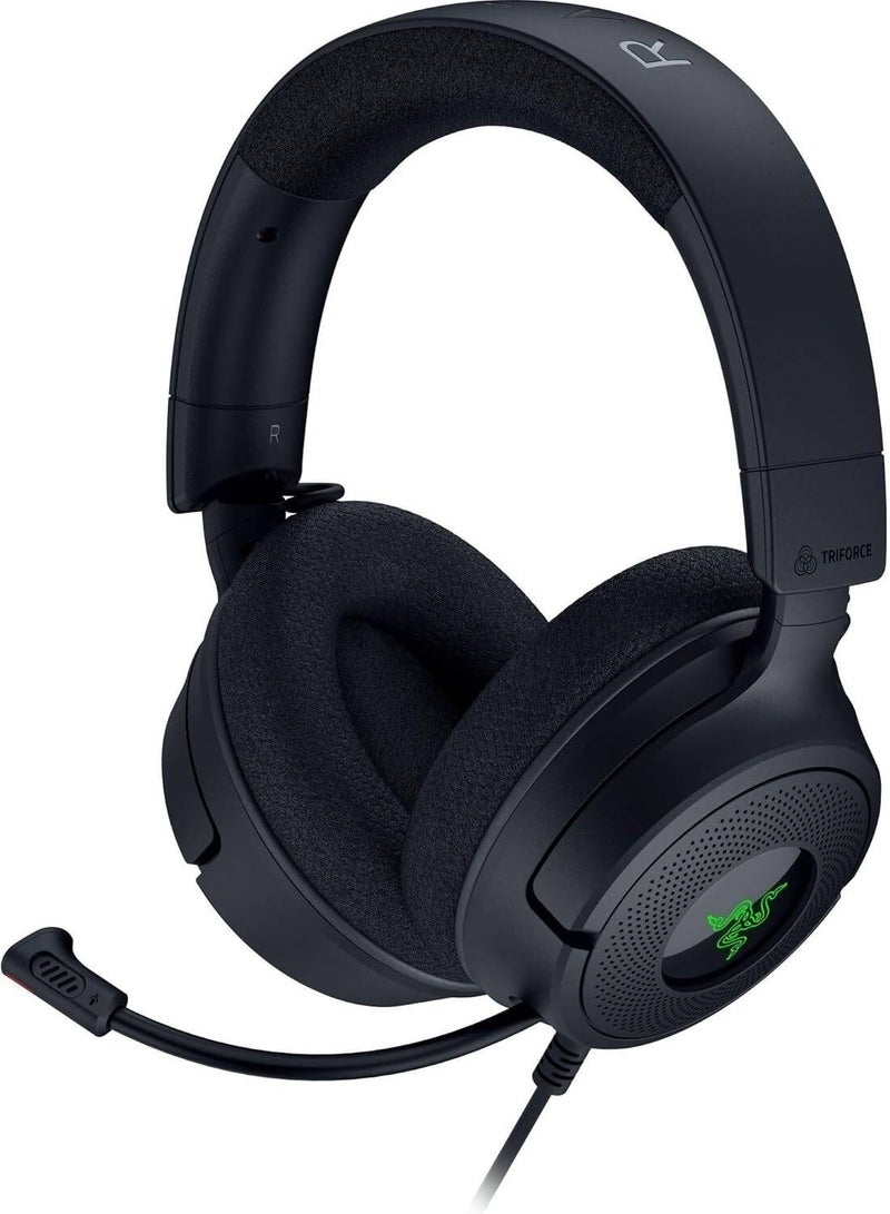 ريزر Kraken V4 X Wired Gaming Headset, 40mm TriForce Drivers, Retractable HyperClear Microphone, 7.1 Surround Sound, USB-C/USB-A Compatible, Hybrid Fabric & Leatherette Cushions, Over-Ear Comfort – Black | RZ04-05180100-R3U1 - Image 3