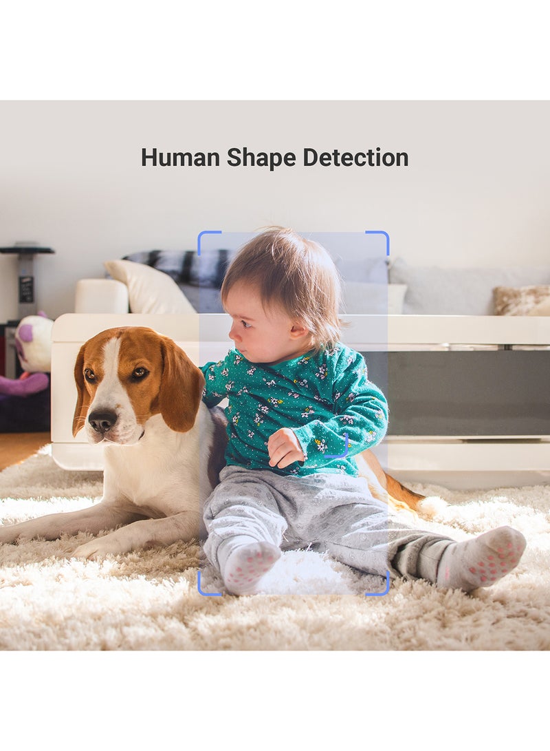 إيزفيز كاميرا أمان C6N برو، 2K، 3MP، كاميرا داخلية، مراقبة الأطفال، كاميرا واي فاي للمنزل مع تتبع الحركة الذكي، رؤية ليلية، مكالمات ثنائية الاتجاه مع زر اللمس، H_265، تعمل مع أليكسا - C6N برو 3MP أبيض - Image 4