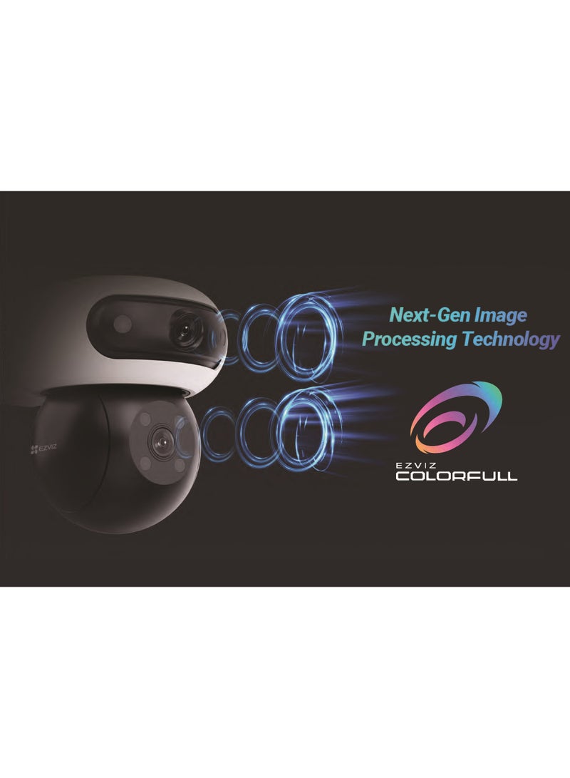 إيزفيز مجموعة كاميرا 2K+ و 2K+ ذات العدستين 4G+WiFi، لوحة شمسية 8W، دوران مزدوج، مقاومة للعوامل الجوية، بطارية 10400 مللي أمبير، كشف الشكل المدعوم بالذكاء الاصطناعي، تتبع ذكي، دفاع نشط - أبيض | CS-CB90x/SP - Image 4