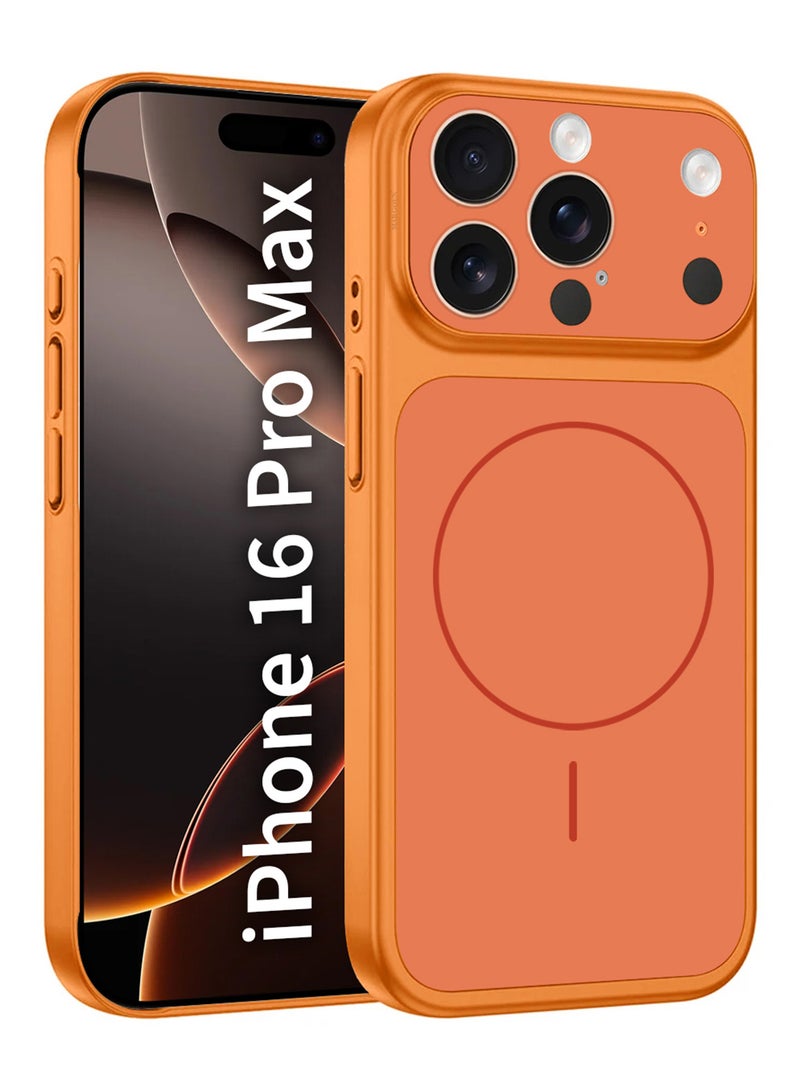 MARGOUN Magnetic Upgrade Case for iPhone 16 Pro Max – Convert to 17 Pro Max Look with Wireless Charging Support Cosmic Orange - Image 1