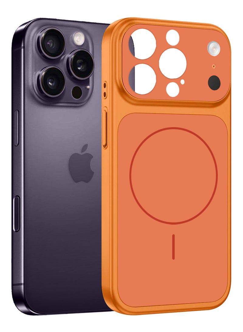 MARGOUN Magnetic Upgrade Case for iPhone 14 Pro Max – Convert to 17 Pro Max Look with Wireless Charging Support Cosmic Orange - Image 2