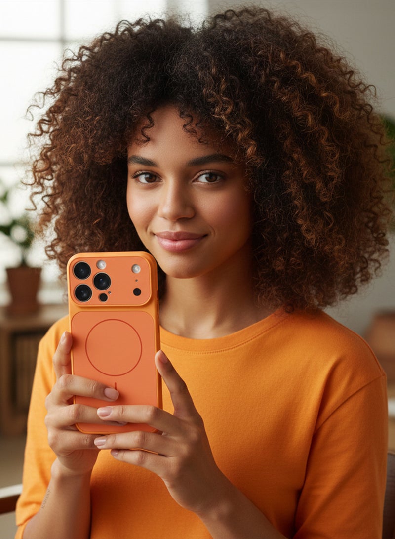 MARGOUN Magnetic Upgrade Case for iPhone 14 Pro Max – Convert to 17 Pro Max Look with Wireless Charging Support Cosmic Orange - Image 5