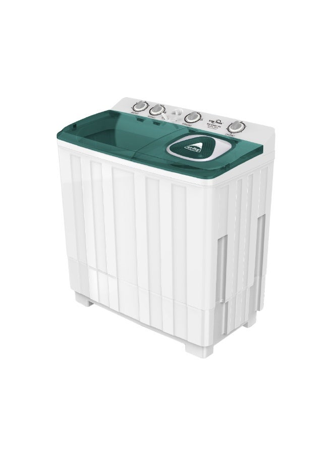 ستار تراك Semi-Automatic Washing Machine, Large Capacity Twin Tub Top Loader with 6.5KG Spinner, Rust-Proof PP Body, Transparent Lids & Easy 4-Knob Mechanical Control - 9 kg 420 W SW-900G1-TK Green - Image 1