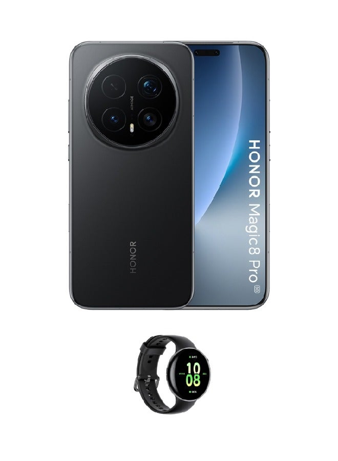 Honor Magic 8 Pro Dual SIM Black 12GB RAM 512GB 5G With Free Honor Watch Fit active - Middle East Version - Image 1