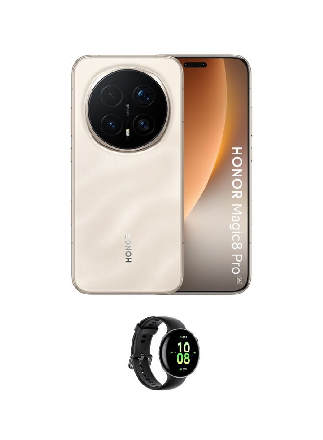 Honor Magic 8 Pro Dual SIM Sunrise Gold 12GB RAM 512GB 5G With Free Honor Watch Fit active - Middle East Version - Image 1