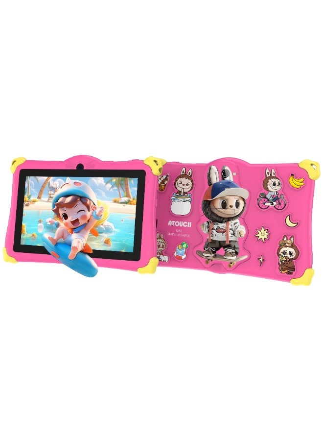 ATOUCH Q43 - Kids Tablet 7-inch Screen | WiFi | 8GB RAM | 256GB ROM | Pink | Child-Friendly Design - Image 1