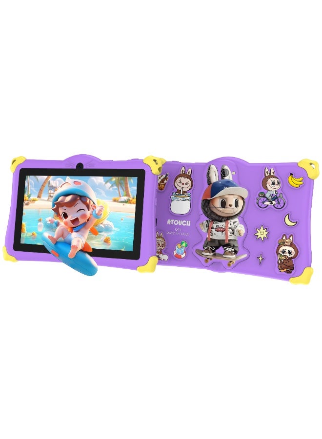 ATOUCH Q43 - Kids Tablet 7-inch Screen | WiFi | 8GB RAM | 256GB ROM | Purple | Child-Friendly Design - Image 1
