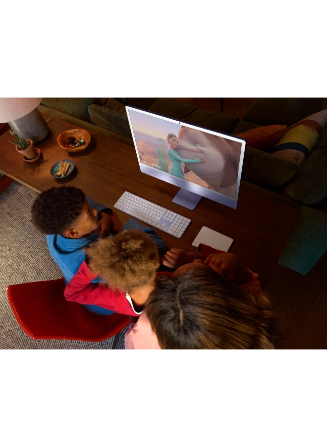 ابل  iMac 24-inch MCR24 with Retina 4.5K Display, M4 Chip 10-Core CPU 10-Core GPU Processor/24GB RAM/512GB SSD/macOS English Silver - Image 3