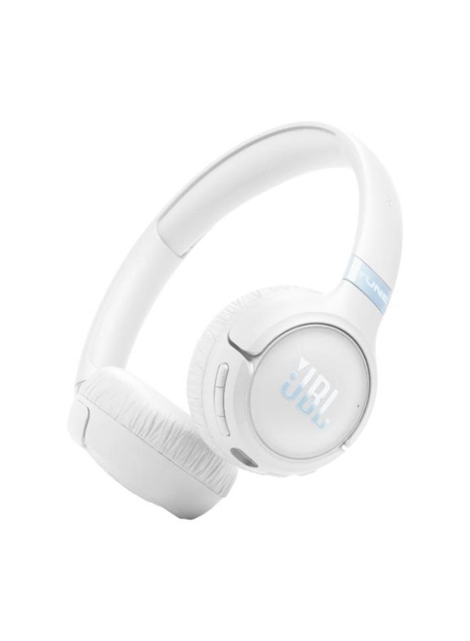 جي بي إل سماعات JBL Tune 680NC اللاسلكية فوق الأذن مع إلغاء الضوضاء، صوت JBL النقي عالي الدقة والصوت المكاني، عمر بطارية 76 ساعة، بيئة ذكية، ميكروفونين، بلوتوث 6.0 - أبيض (JBLT680NCWHT) - Image 1