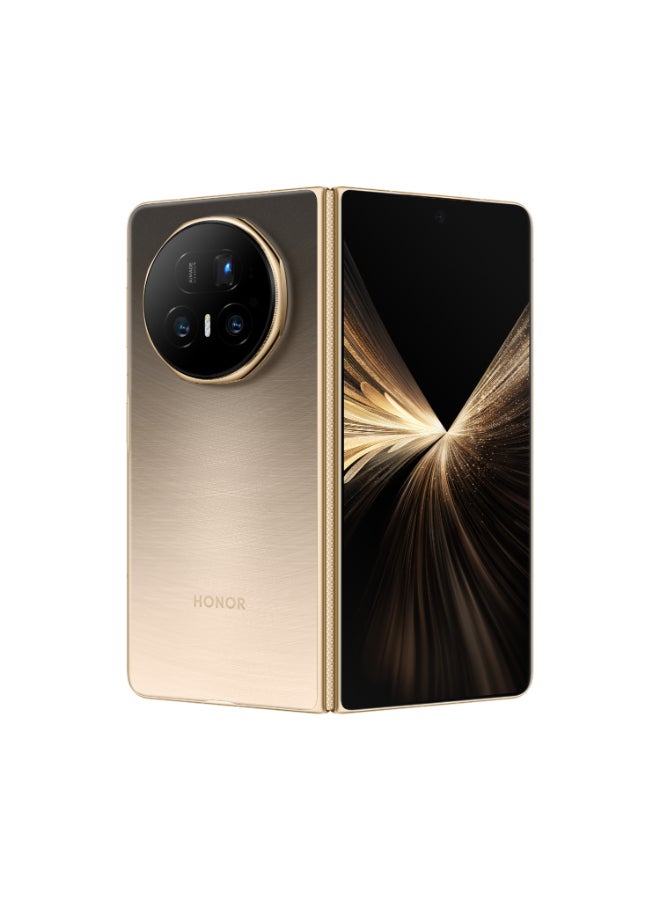 هونور ماجيك V5 ثنائي الشريحة 5G 16 جيجابايت رام 512 جيجابايت لون الذهب الفاتح مع سماعة هونر تشويس، ساعة هونر 4، غلاف ماجيك V5 الفاخر وتأمين شاشة لمدة 6 أشهر - النسخة الشرق أوسطية - Image 3