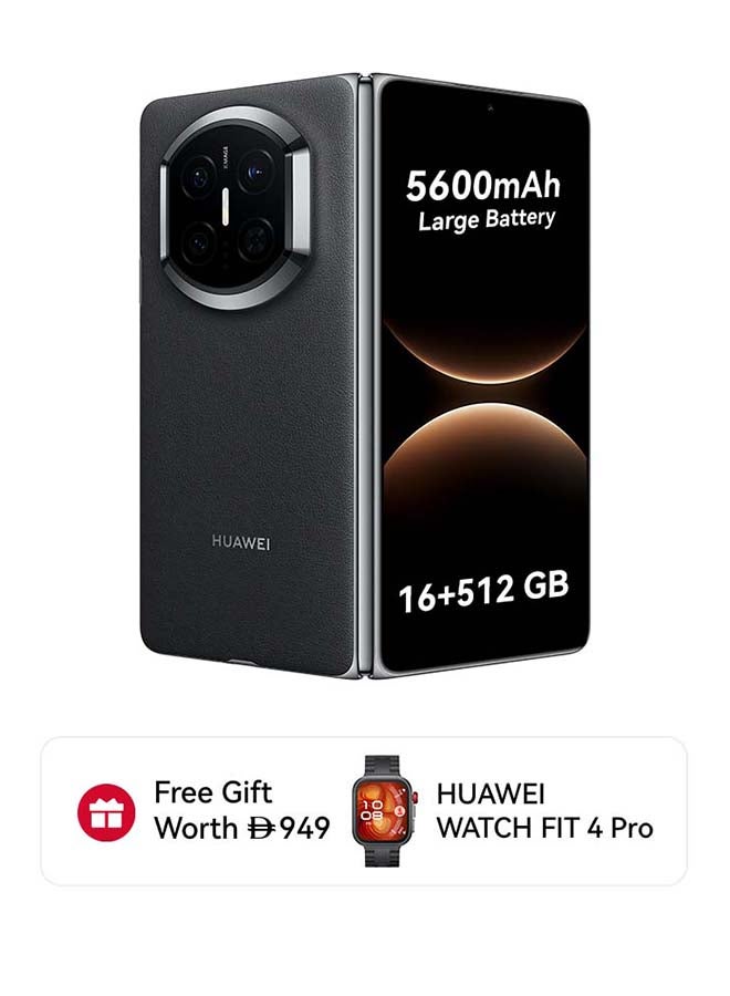 هواوي هاتف ماتي X7 القابل للطي ثنائي الشريحة 16 جيجابايت رام 512 جيجابايت أسود مع ساعة FIT4 PRO مجانية - النسخة الشرق أوسطية - Image 1
