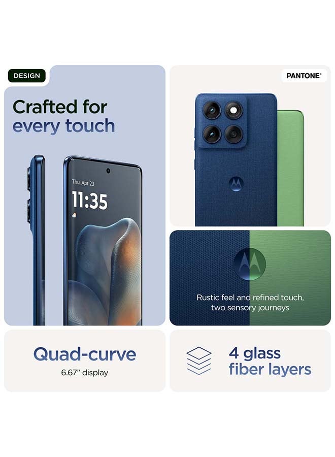Motorola Edge 60 Dual SIM 5G 12GB RAM 512GB PANTONE Gibraltar Sea - Middle East Version - Image 4