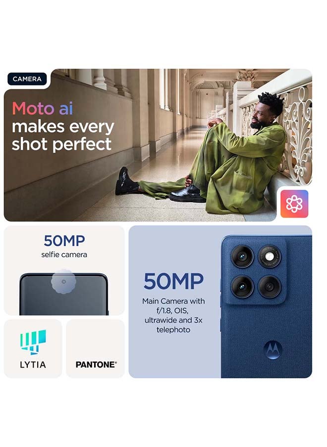 Motorola Edge 60 Dual SIM 5G 12GB RAM 512GB PANTONE Gibraltar Sea - Middle East Version - Image 3