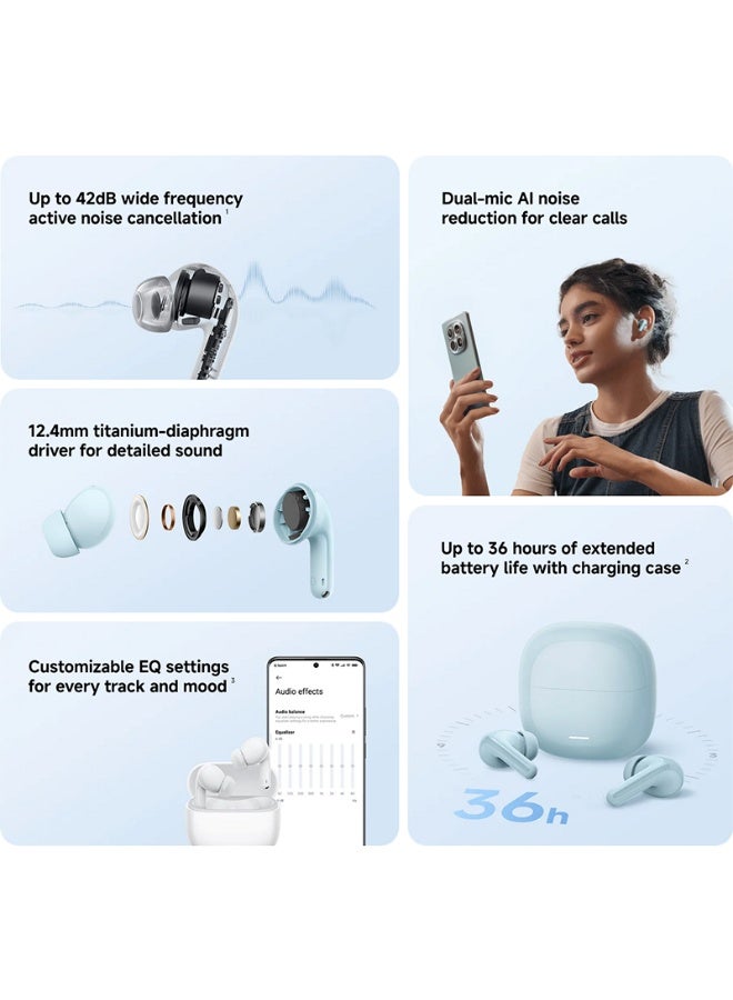 شاومي سماعات Redmi Buds 8 Lite اللاسلكية، إلغاء الضوضاء النشط الهجين 42 ديسيبل، بطارية 8 ساعات/36 ساعة، سائق ديناميكي 12.4 مم، شحن سريع، مكالمات واضحة بميكروفون مزدوج - Image 3