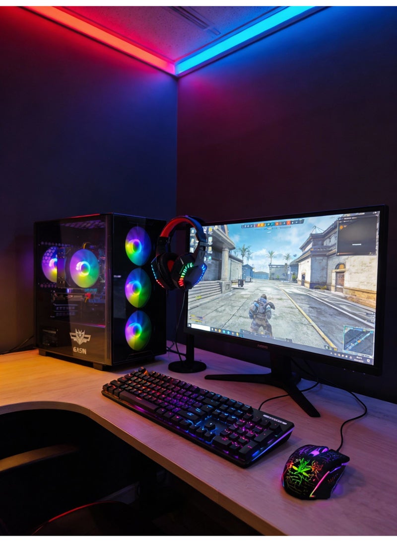 غاز جهاز كمبيوتر مكتبي للألعاب مع معالج Intel Core i5-11400F / 16GB RAM DDR4 / 1TB SSD / 4GB Nvidia GeForce GTX 1650 SUPER + لوحة مفاتيح للألعاب + ماوس - Image 4