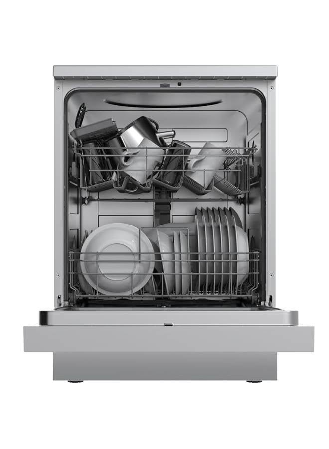 مديا MDWPF1333C(S)-W-EG WIFI, Anti-bacterial filter, Adjustable Upper rack, Delay timer, Half load, rinse aid, water leakage protection MDWPF1333C(S)-W-E Silver - Image 4