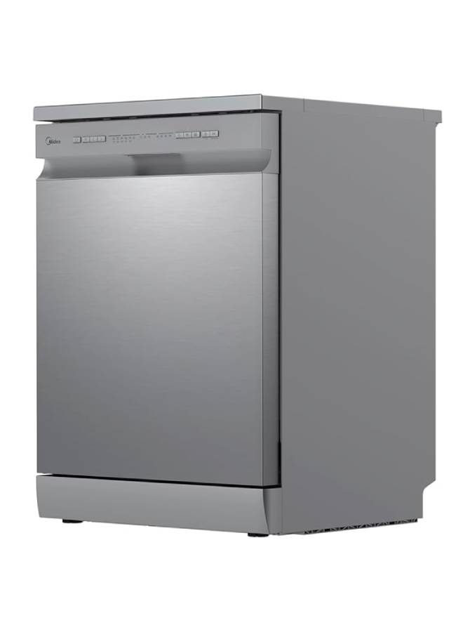 مديا MDWPF1333C(S)-W-EG WIFI, Anti-bacterial filter, Adjustable Upper rack, Delay timer, Half load, rinse aid, water leakage protection MDWPF1333C(S)-W-E Silver - Image 2