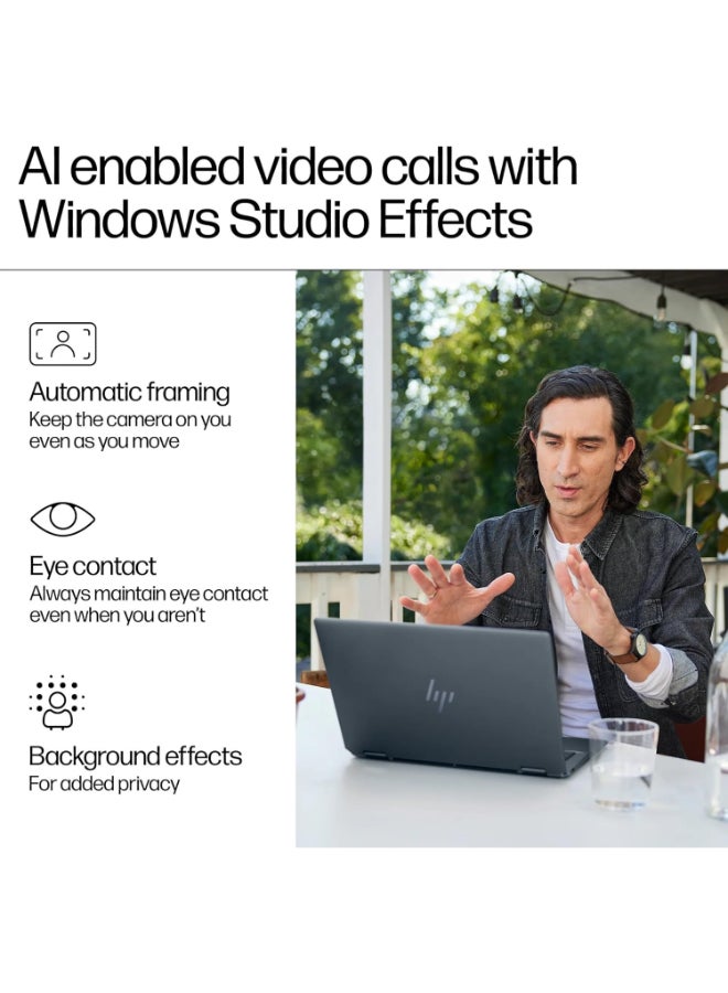 HP Spectre x360 2-in-1 Convertible Touchscreen Laptop With 14 inch Touch 2.8K (2880x1800) OLED Display, Intel EVO Ultra 7-155H Processor/16GB RAM/1TB SSD/Windows 11 Home/Intel Arc Graphics with HP stylus Pen English/Arabic Nighfall Black - Image 4