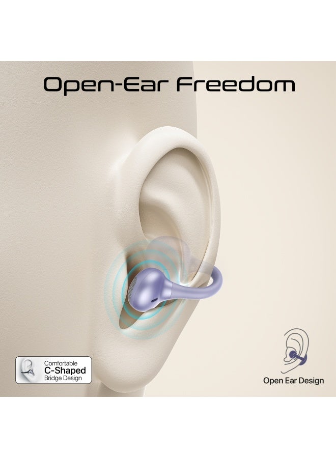بروميت سماعات أذن لاسلكية حقيقية برومايت إير كليب-برو مفتوحة الأذن، تصميم قابل للتعليق OWS مع محركات 12 مم، بلوتوث 6.0 متعدد النقاط، تحكم باللمس الذكي، ميكروفون واضح، بطارية 28 ساعة، مقاومة للعرق IPX4، علبة شحن آمنة - Image 2