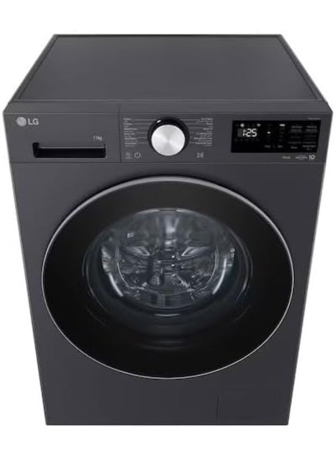 LG 11kg Front Load Washing Machine, AI Direct Drive, Wi-Fi Smart ThinQ, TurboWash 360, Steam Allergy Care, Smart Diagnosis, F4X5EYG24 11 kg - F4X5EYG24 - Silver - Image 3