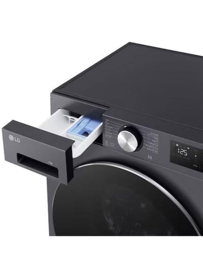 LG 11kg Front Load Washing Machine, AI Direct Drive, Wi-Fi Smart ThinQ, TurboWash 360, Steam Allergy Care, Smart Diagnosis, F4X5EYG24 11 kg - F4X5EYG24 - Silver - Image 5