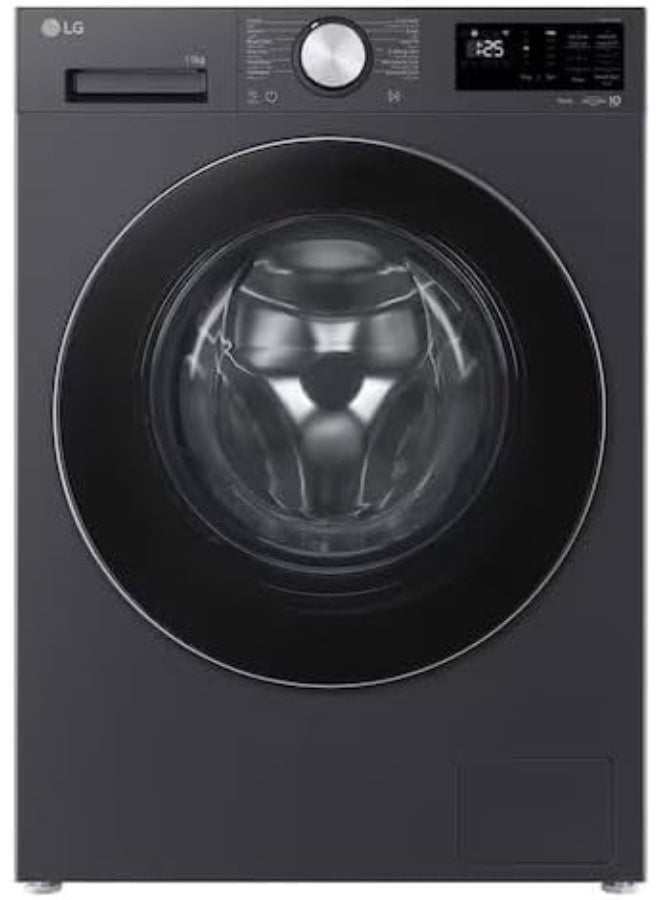 LG 11kg Front Load Washing Machine, AI Direct Drive, Wi-Fi Smart ThinQ, TurboWash 360, Steam Allergy Care, Smart Diagnosis, F4X5EYG24 11 kg - F4X5EYG24 - Silver - Image 1