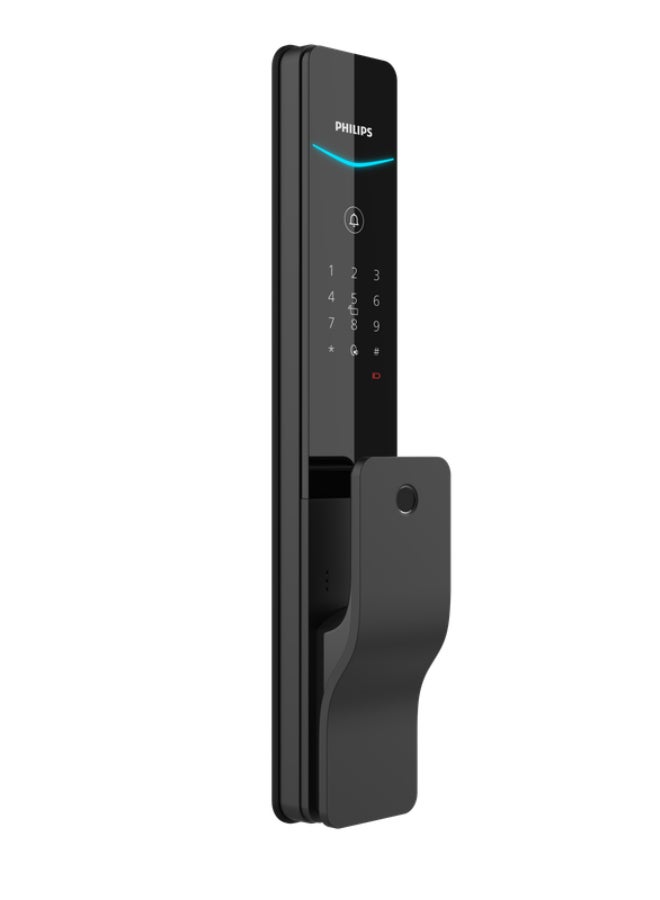 فيليبس Smart Door Lock 801 With Financial-Grade Fingerprint Sensor, Touch Sensor Unlock, Remote Unlock Via App, Dual Verification, Auto Mortise, Dust & Water Resistant 70mm black - Image 1