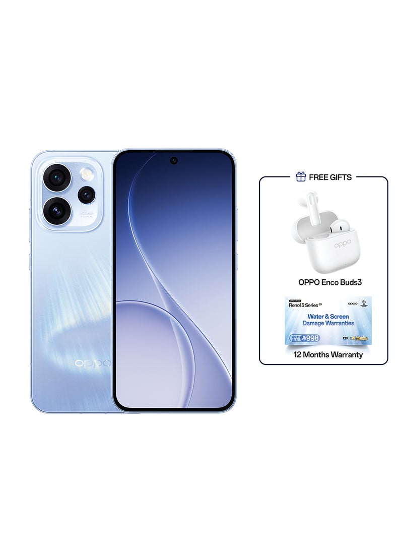 OPPO Reno 15 Pro 5G Dual SIM Aurora Blue 12GB RAM 512GB with Gift Enco Buds3 - Middle East Version - Image 1