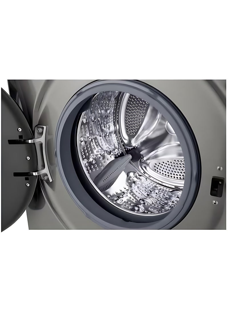إل جي 9KG Front Load Washing Machine, 1400RPM, Inverter Direct Drive , LG ThinQ, 6 Motio, ThinQ Wi-Fi, Steam Allergy Care, Platinum Silver 9 kg F4Y2VYGYP Platinum Silver - Image 4
