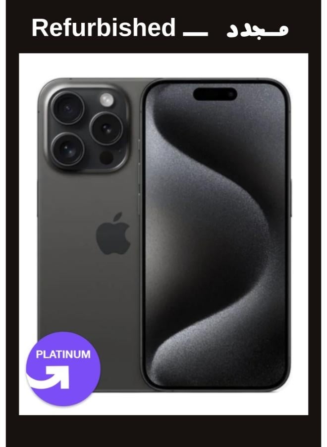 ابل  IPhone 15 Pro 1TB 6R Single Black Titanium , Local Warranty |Platinum Grade| UPGRADE Refurbished - Image 1