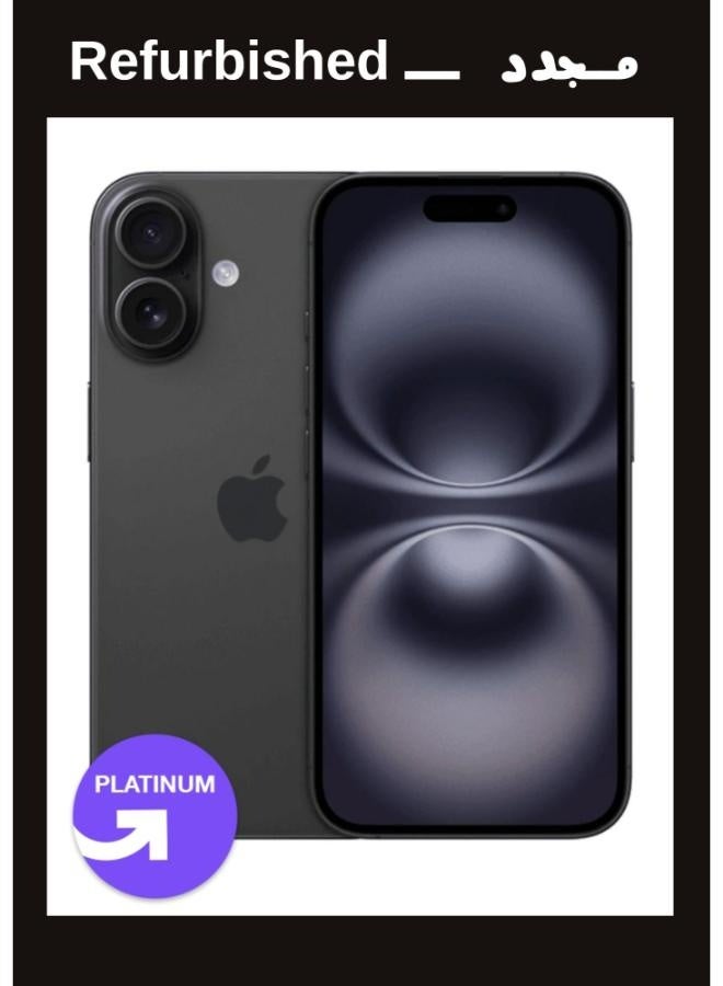 ابل  IPhone 16 + 128GB Black Single , Local Warranty |Platinum Grade| UPGRADE Refurbished - Image 1
