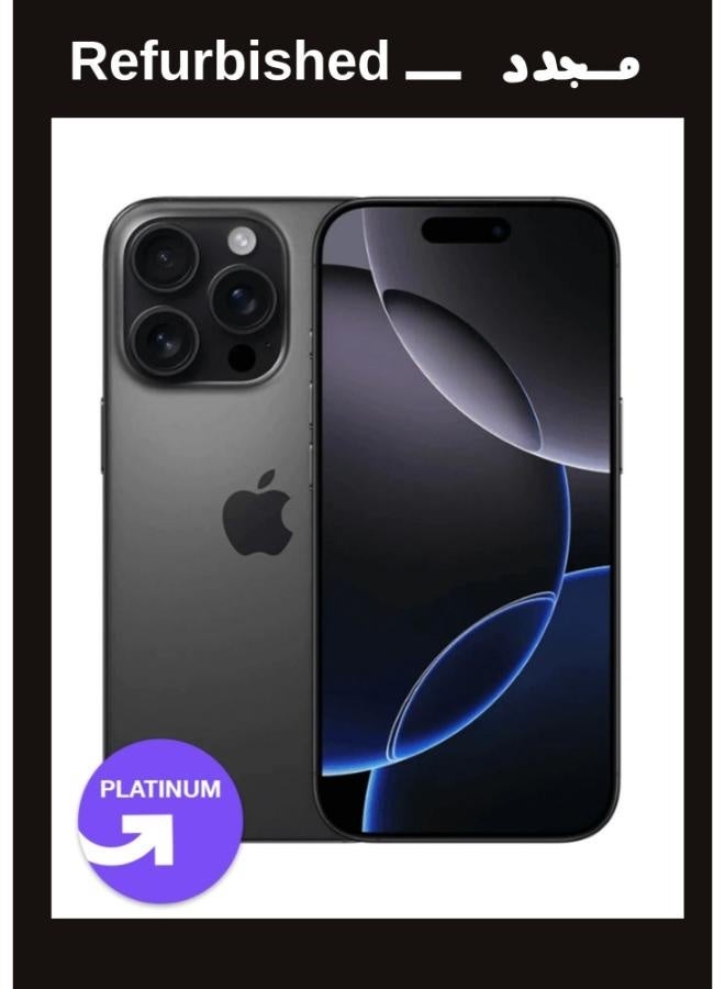 ابل  Iphone 16 Pro 256GB Black Titanium Single , Local Warranty |Platinum Grade| UPGRADE Refurbished - Image 1