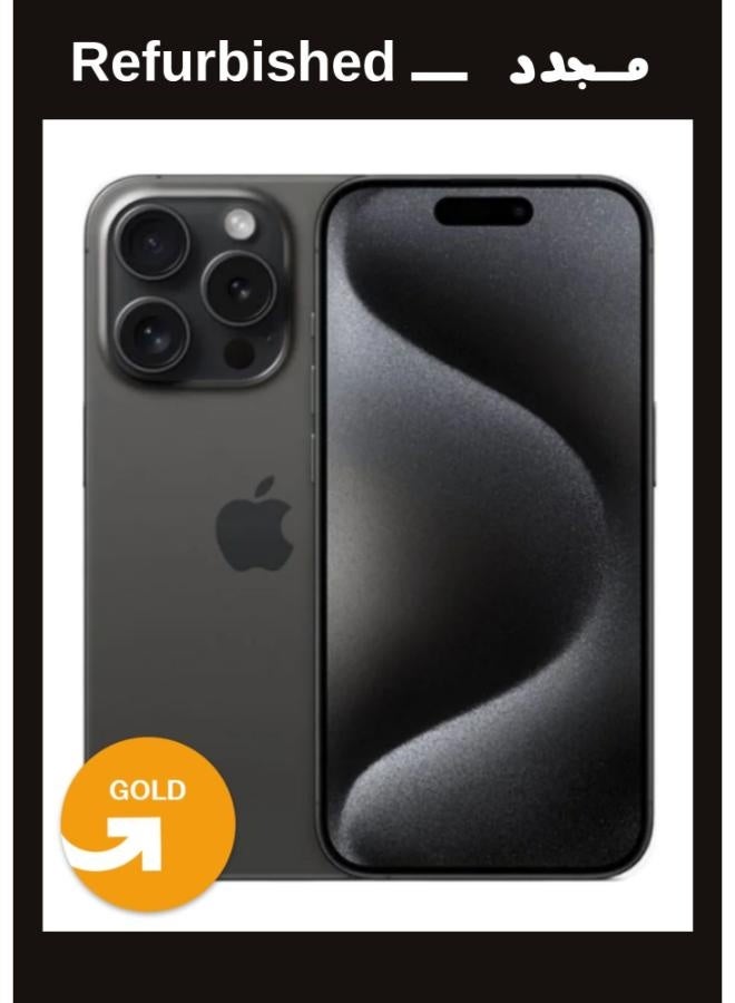 ابل  IPhone 15 Pro Max 256GB 6R Dual Black Titanium , Local Warranty |Gold Grade | UPGRADE Refurbished - Image 1