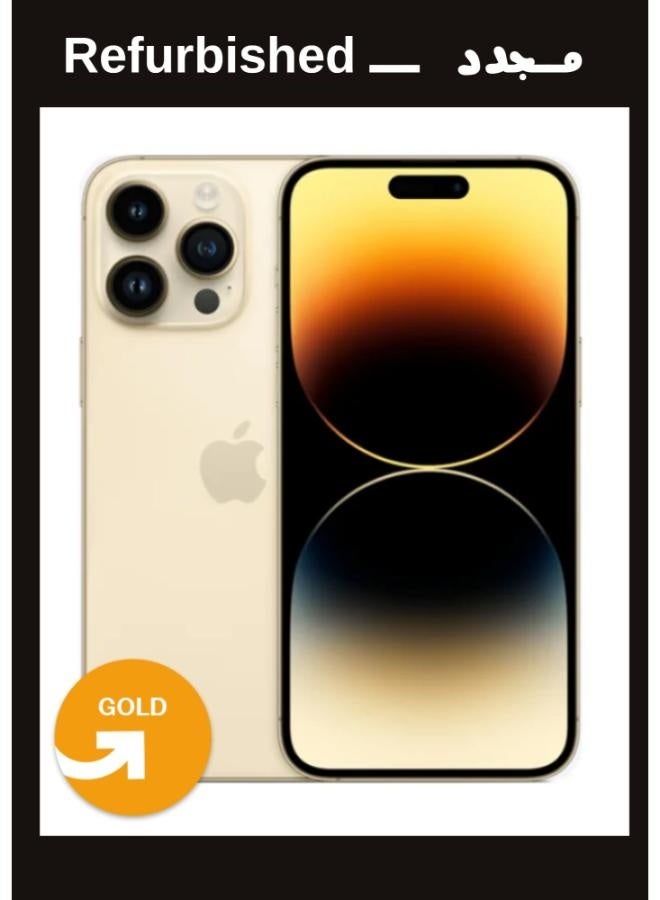 ابل  IPhone 14 Pro Max 128GB 6R Single Gold , Local Warranty |Gold Grade | UPGRADE Refurbished - Image 1