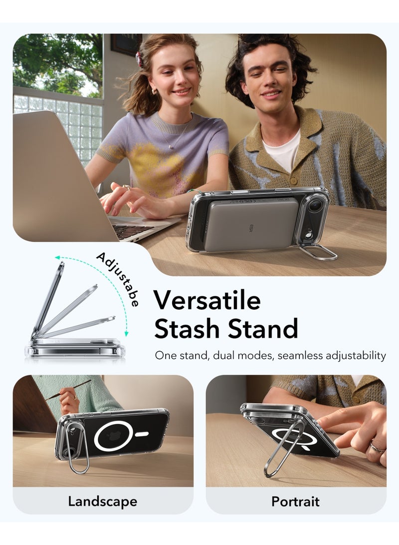 اي اس ار ESR for iPhone Air Case with Stash Stand, Camera Control Cover Compatible with MagSafe, Military-Grade Drop Protection Magnetic Phone Case for iPhone 17 Air, Scratch-Resistant Back Cover clear - Image 5