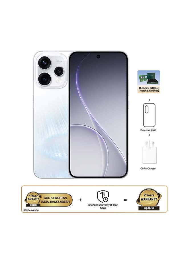 أوبو هاتف رينو15 AI ثنائي الشريحة 5G أبيض أورا 12GB RAM 512GB مع O-CHOICE TWS وساعة ذكية + ضمان 12 شهر (حماية سائلة + شاشة) - نسخة الشرق الأوسط - Image 1