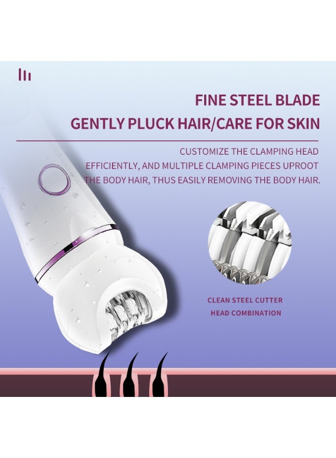 Kemei KM-7937 5in1 Electric Epilator USB Recharger Hair Removal Appliances Lady Electric Feet Grinder Different Heads - Image 2