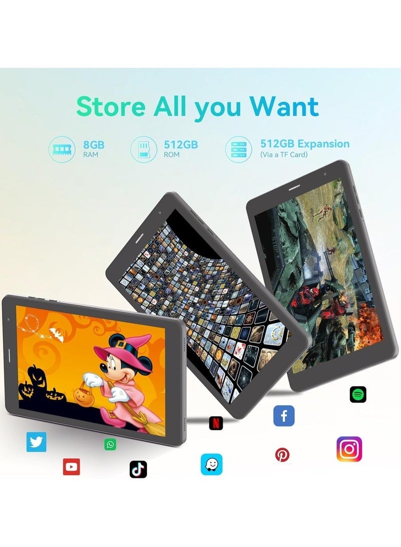 C idea 8-inch tablet,Android 14 Tab, 5G Tablet with 8GB RAM 512GB ROM, 8000mAh Battery With SIM and Keyboard, CM828 Red - Image 3