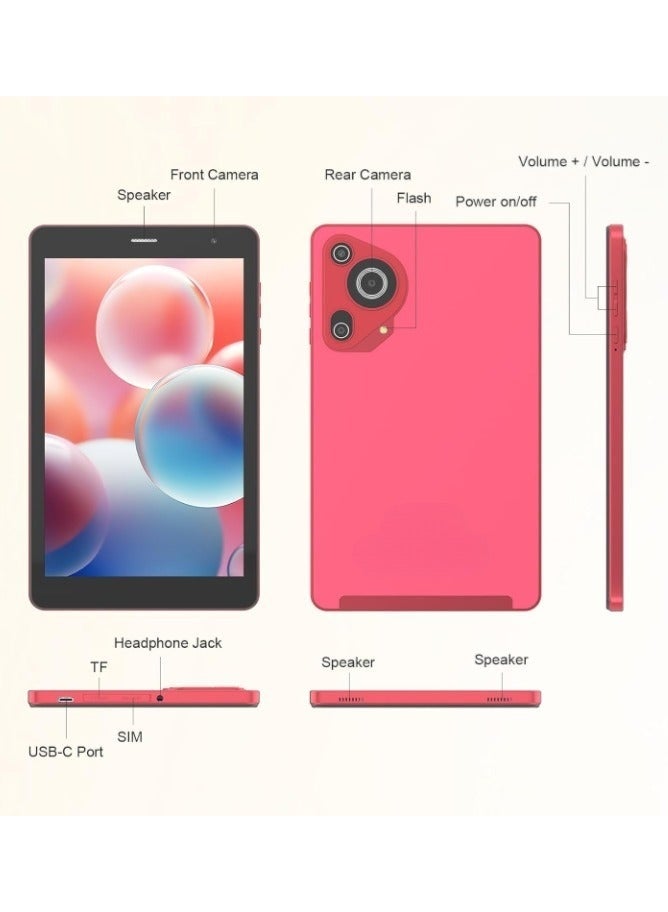 C idea 8-inch tablet,Android 14 Tab, 5G Tablet with 8GB RAM 512GB ROM, 8000mAh Battery With SIM and Keyboard, CM828 Red - Image 2