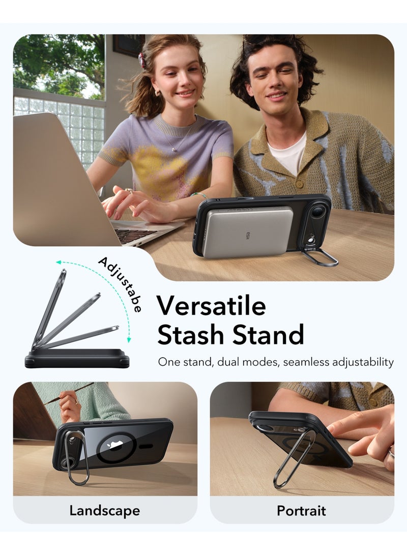 اي اس ار ESR for iPhone Air Case with Stash Stand, Camera Control Cover Compatible with MagSafe, Military-Grade Drop Protection Magnetic Phone Case for iPhone 17 Air, Scratch-Resistant Back Cover black - Image 5