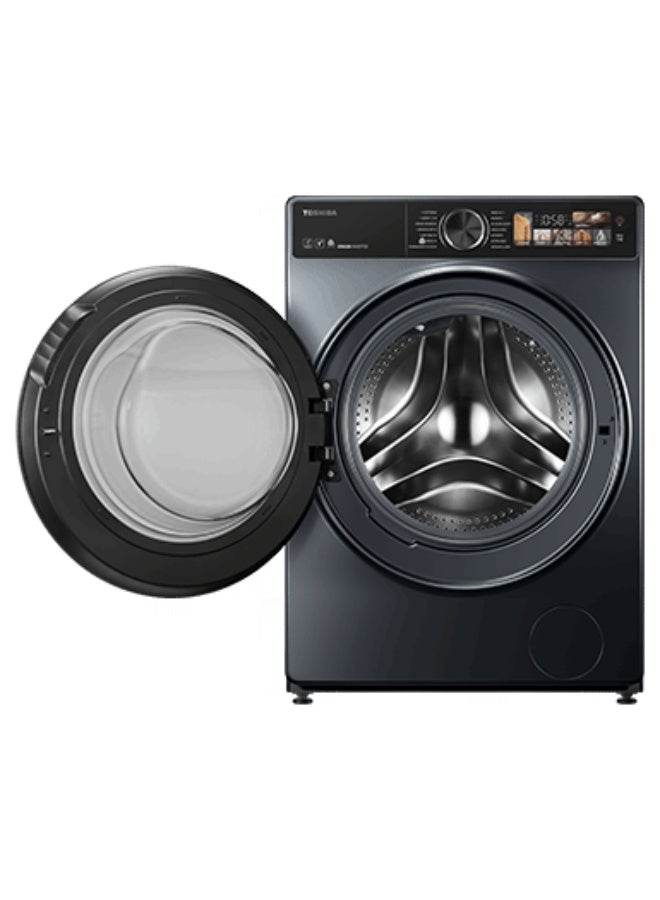 توشيبا Washer Dryer 10.5/7 KG , Inverter Motor, 1400 Rbm, Ultra Fine Bubble, Steam, Touch Screen, Morandi Grey, Washer Dryer 10.5 kg TW-T25BZU115MWEG(MG) Morandi Grey - Image 2