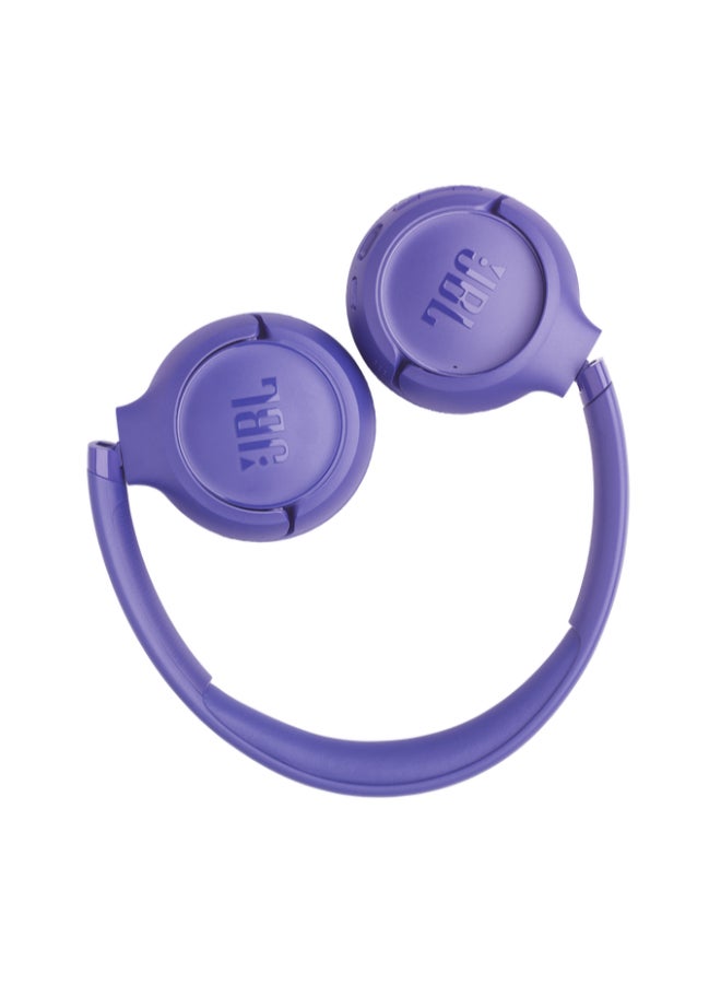 JBL Tune 530BT Wireless On-Ear Bluetooth Headphones with Pure Bass Sound, 76H Battery Life, Dual Beamforming Mics, Multi-Point Bluetooth 6.0, Foldable & Lightweight Lavender - Image 3
