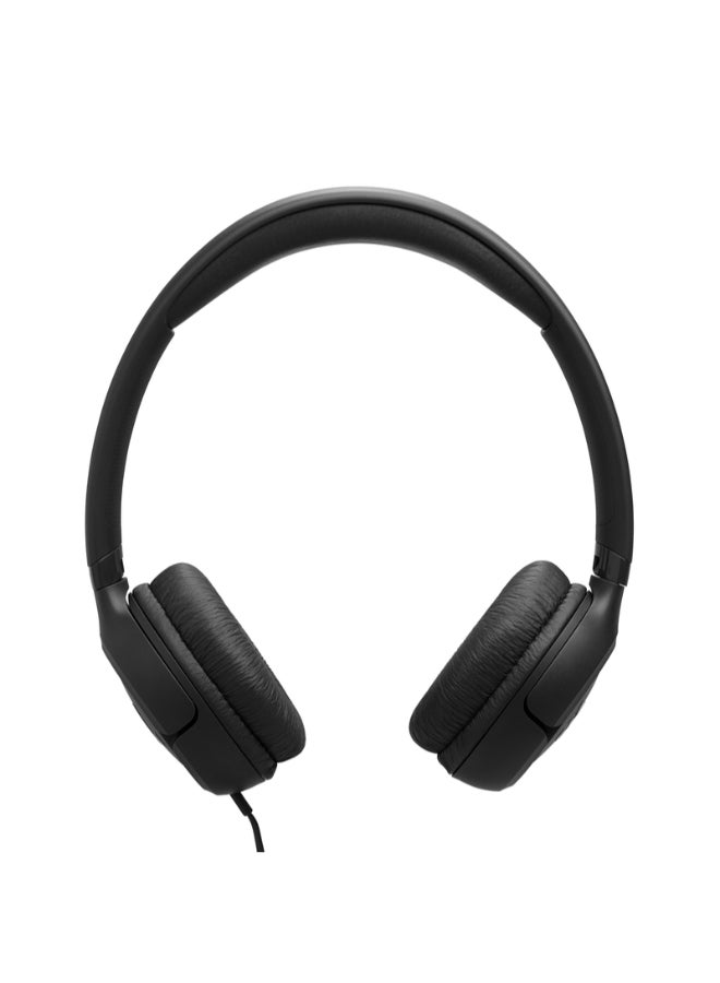 JBL Tune 530C USB-C Wired On-Ear Headphones with Hi-Res Audio, Pure Bass Sound, 3-Button Mic Remote, Easy EQ Presets, Lightweight Foldable Design, Tangle-Free Flat Cable – Black - Image 2